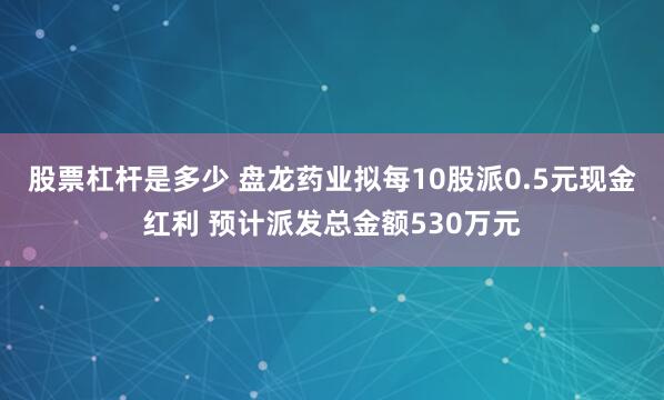 股票杠杆是多少 盘龙药业拟每10股派0.5元现金红利 预计派发总金额530万元