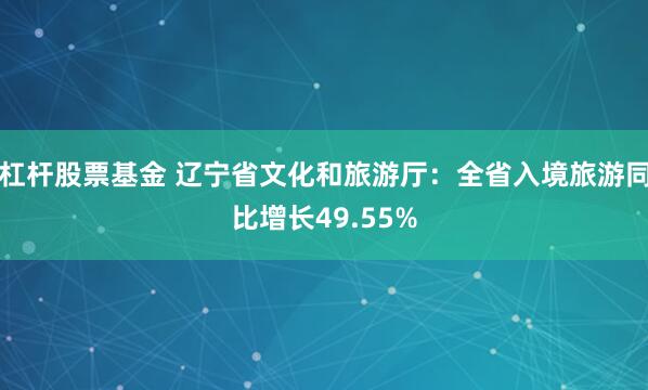 杠杆股票基金 辽宁省文化和旅游厅：全省入境旅游同比增长49.55%